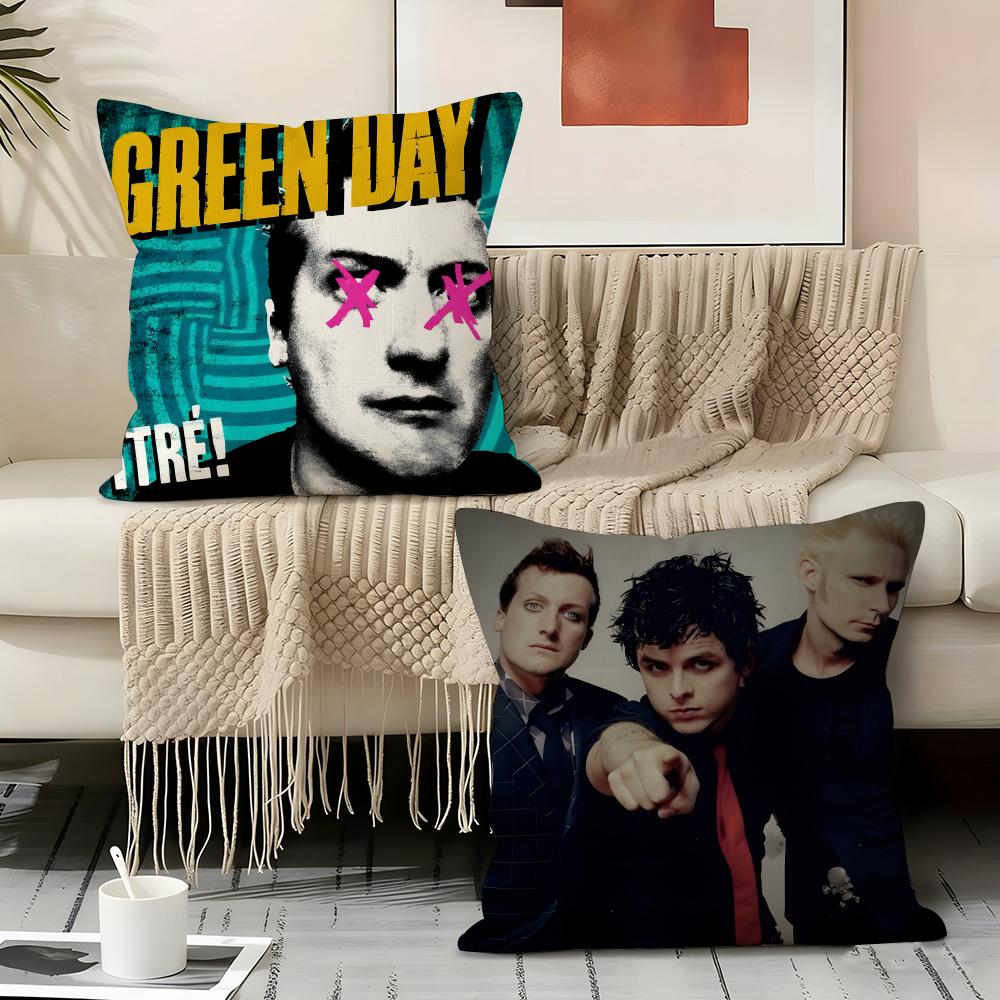 GGreen ROCK Day BAND Pillow Case Pillowcase Doublesided Printed Sofa Cushion Bedroom Headboard Pillow