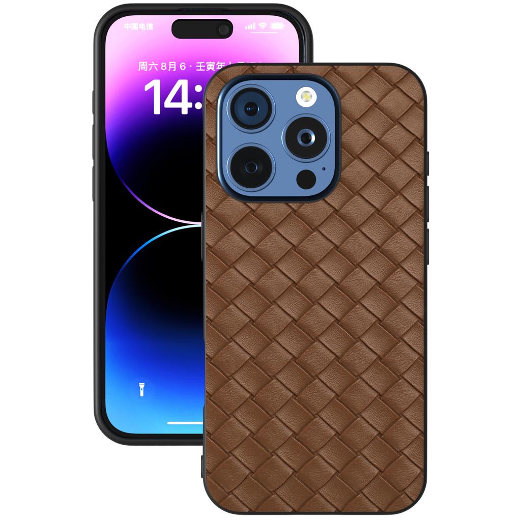 Чехол для iPhone 16 Pro Max, тканевая текстура, покрытие из ПУ-кожи, ПК+ТПУ, чехол для мобильного телефона