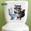 Long-lasting Toilet Decal Cute Animal Reading Newspaper Sticker, Funny Cartoon Waterproof Decoration Sticker Self-Adhesive Tank Lid for Bathroom PVC