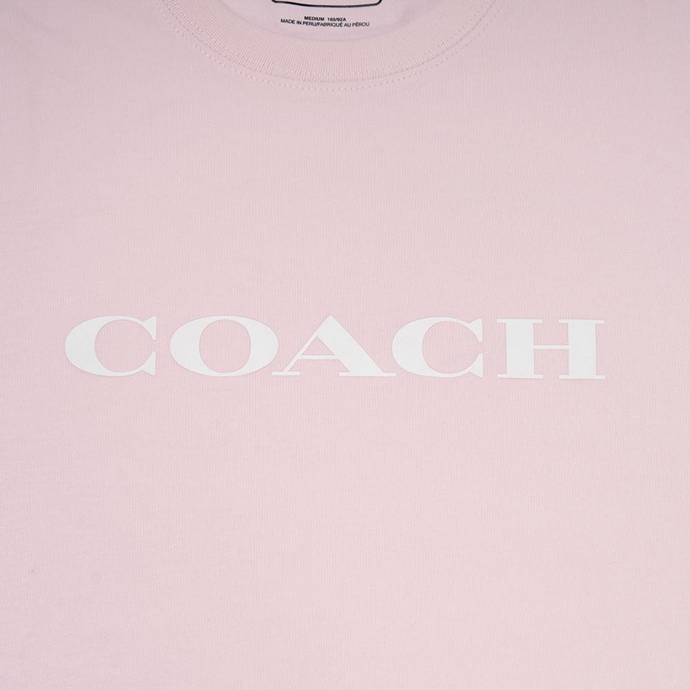 Coach Однотонная базовая футболка с коротким рукавом Женские топы Розовый C8786-LPK