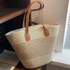 Повседневная плетеная соломенная сумка летняя новая для поездок на работу большая вместимость полосатая на одно плечо модная пляжная сумка для женщин