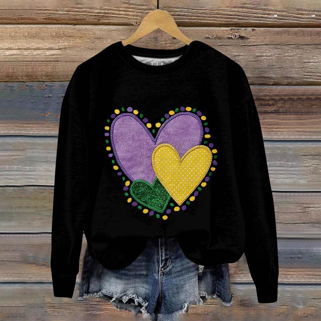 Женская свободная повседневная толстовка с круглым вырезом и длинными рукавами с принтом «Карнавал», модный топ с длинными рукавами