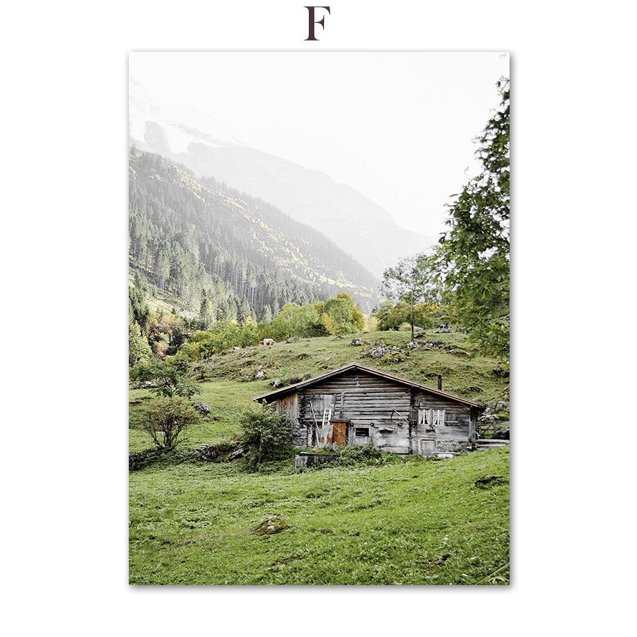 Green Mountain Dandelion Bike Grass Leaf Wall Art Canvas Painting Nordic Posters And Prints Wall Pictures For Living Room Decor