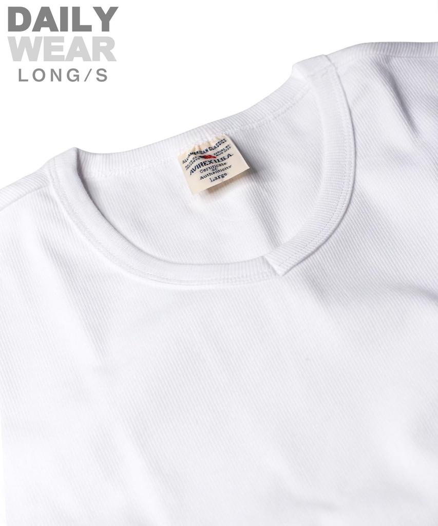 AVIREX DAILY RIB V-NECK TEE 6153480 men's XL white