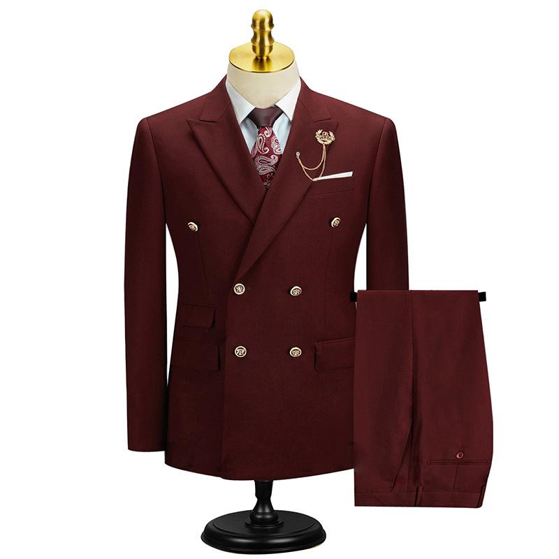 Мужской костюм Slim Fit формальный деловой рабочий костюм комплект из 2 предметов (Куртка+Брюки)