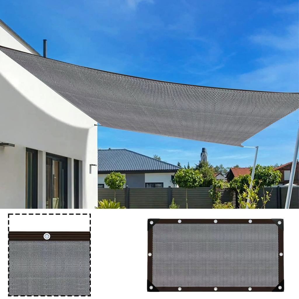 1 * 2-метровая солнцезащитная ткань, устойчивая к разрывам, сетчатая лента для затенения, усиленная, веревочное кольцо, прочная садовая солнцезащита и защита от солнца