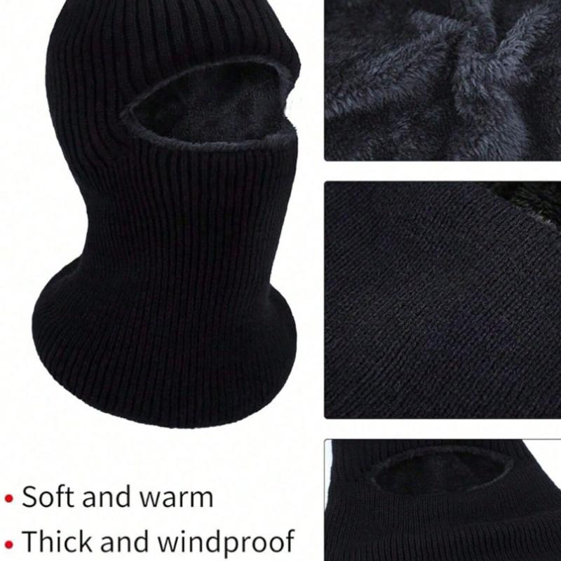 1 шт./компл. Мужская термошапка Зимняя вязаная ветрозащитная маска-балаклава на все лицо, Вязаная шапка с защитой шеи, Теплая термоподкладка для мужчин и женщин
