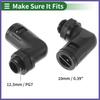 PG7 Cables Glands 039" 90 Degree Bellows Joint PA6 Nylon Black 5 Pcs