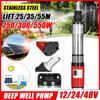 55m Solar Water Pump High Lift 12/24V/48V 250W/300W/550W Deep Well Pump DC Screw Submersible Pump Agricultural Irrigation Garden