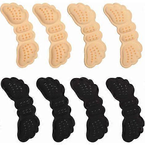 4 Pairs Heel Protectors Heel Pads for Oversized Shoes Anti-Slip and Anti-Friction Protectors (Beige & Black)