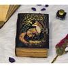 Fox Leather Journal | Handmade Vintage Diary with Lock | Woodland Notebook | Grimoire Journal | Book of Shadows