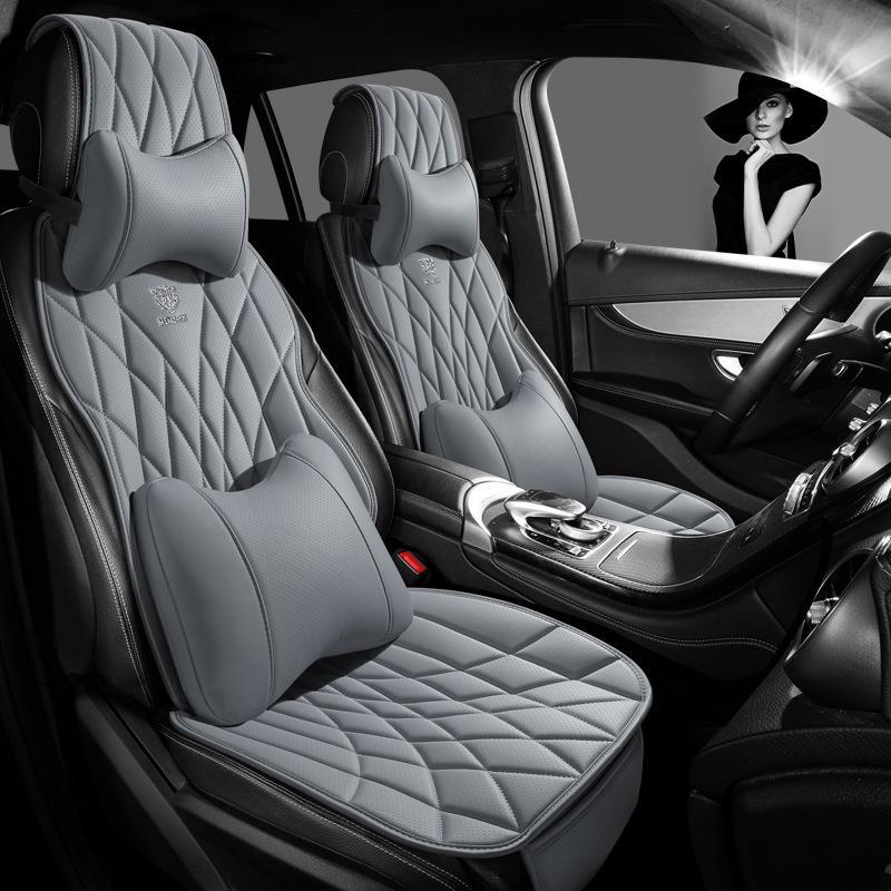 Универсальный комплект подушек для автомобильного сиденья из дышащей кожи наппа - 3 предмета, всесезонный, перфорированный, чехол для заднего сиденья, однокомпонентная подушка для маленького автомобиля