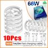 10Pcs 66W Type C PD 30W USB Cable For Apple iPhone 16 15 14 13 12 11 Pro Max 7 8 Plus XS R Fast Charging USB C Cable Charge Wire