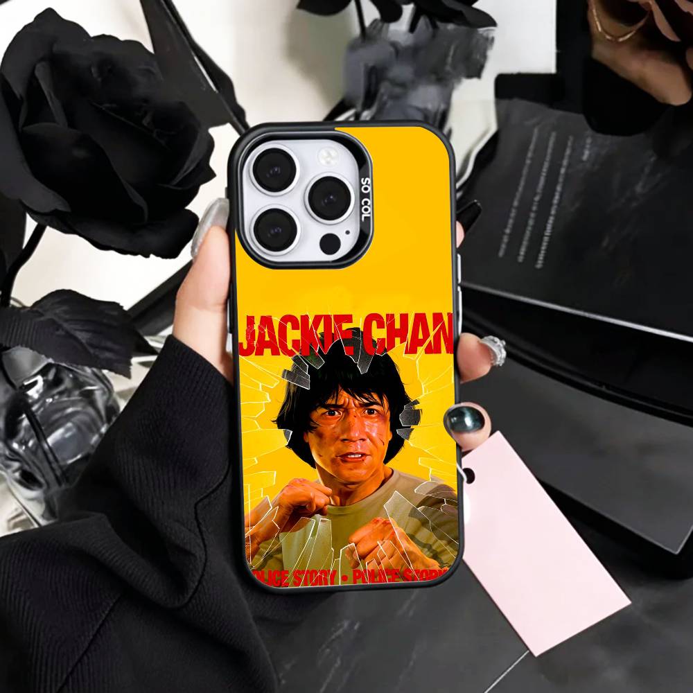 Kung Fu Star J-Jackie C-Chan Phone Case For iPhone17,16,15,14,13,12,11 Plus,Pro Max Colored Silver Plated Inside Cover