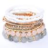 For Bestseller Colorful Multi-Tier Bohemian Stretch Bracelet Glittering Crystal Rhinestones Glass Beads Delicate Seed Bangle