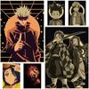 Classic Anime Character Posters Demon Slayer/Attack On Titan/Jujutsu Kaisen Poster Kraft Paper Sticker Home Room Wall Art Decor