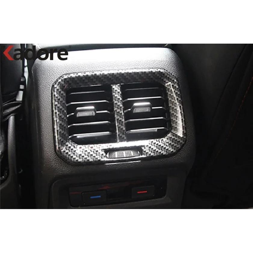 For Volkswagen VW Tiguan 2017- Carbon Car Amrest Box Rear Air Condition Outlet Vent Cover Trim Interior Accessories