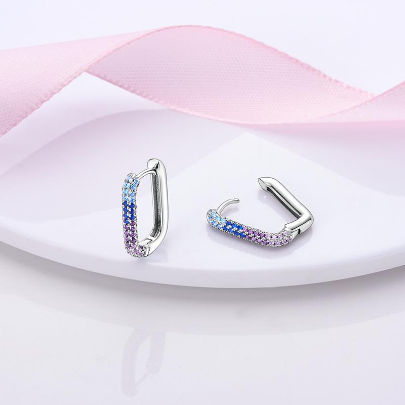 925 Silver Heart Shape Hoop Earrings Moon Snowflake Stud Earrings for Women Gift Wedding Party Silver Fashion Jewelry