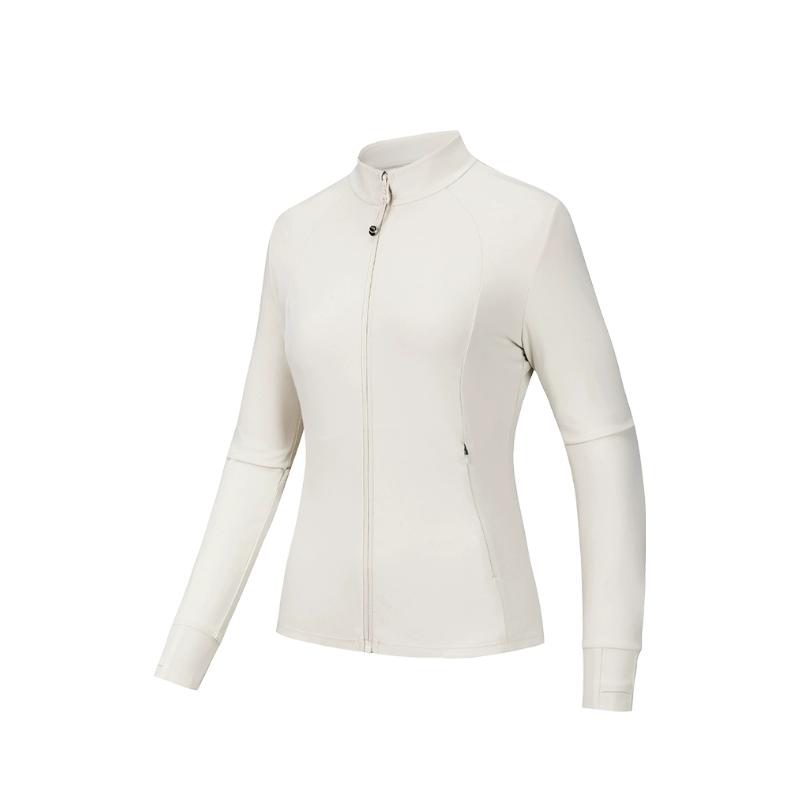 Anta Solid Color Zipper Versatile Stand Collar Slim Fit Jacket Women Jackets 962537703-7