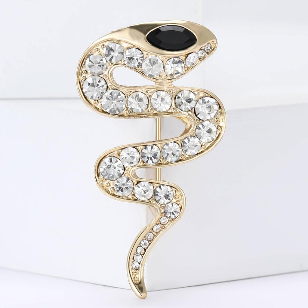 Creative Exquisite Alloy Rhinestone One-Eyed Snake Brooch Fashion Versatile Men'S And Women'S Clothing Corsage Jewelry Pin