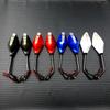 2Pcs/Pair Motorcycle LED Turn Signals Rearview Mirror Scooter E-Bike Rear View Mirrors Back Side Convex Mirror