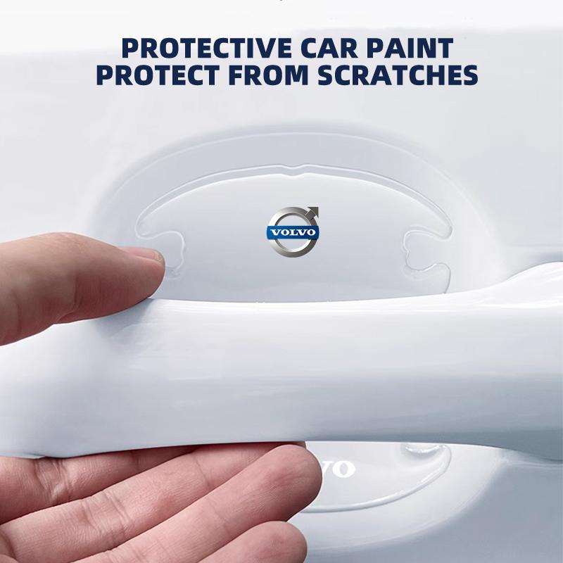 4pcs Car Door Bowl Handle Protector Stickers Transparent Anti-scratch Film For Volvo RDESIGN XC60 XC90 S60 S80 S60L V40 V60 AWD
