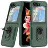 Чехол - BOOLING - для Samsung Galaxy Z Flip 5/6 - Ударопрочный - С кольцом-подставкой сзади - Ночной зеленый