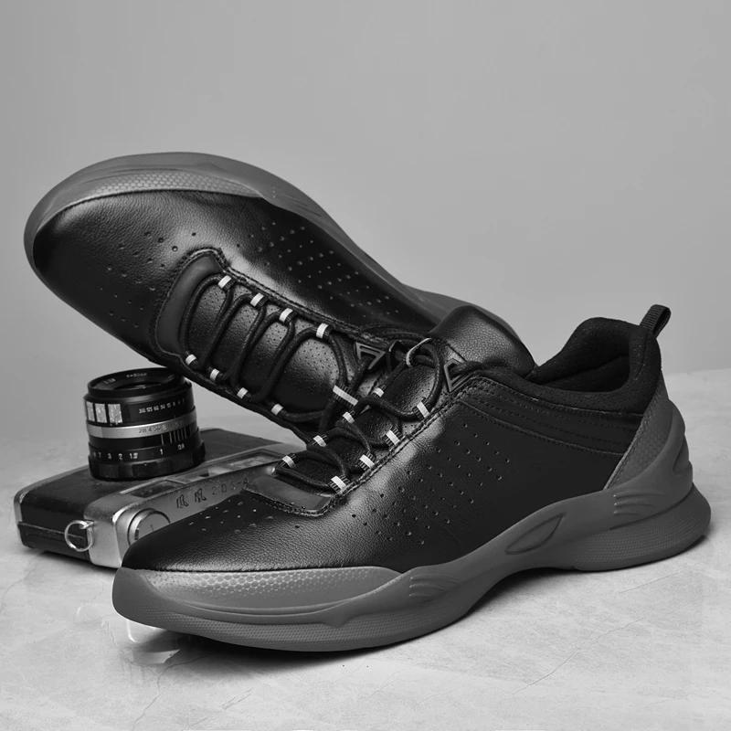 Модные трекинговые туфли из натуральной кожи, мужская повседневная обувь класса люкс, коровья кожа, брендовая деловая мужская обувь, мягкие и удобные кроссовки для ходьбы