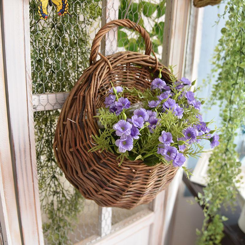 Подвесные кашпо плетеные корзины для хранения настенные плетеные подвесные корзины домашний декор для сада свадьба стена