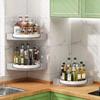 Plastic Rotating Corner Rack No Drilling Wall-Mounted Triangle Storage Rack Large Capacity Space-Saving Seasoning Rack