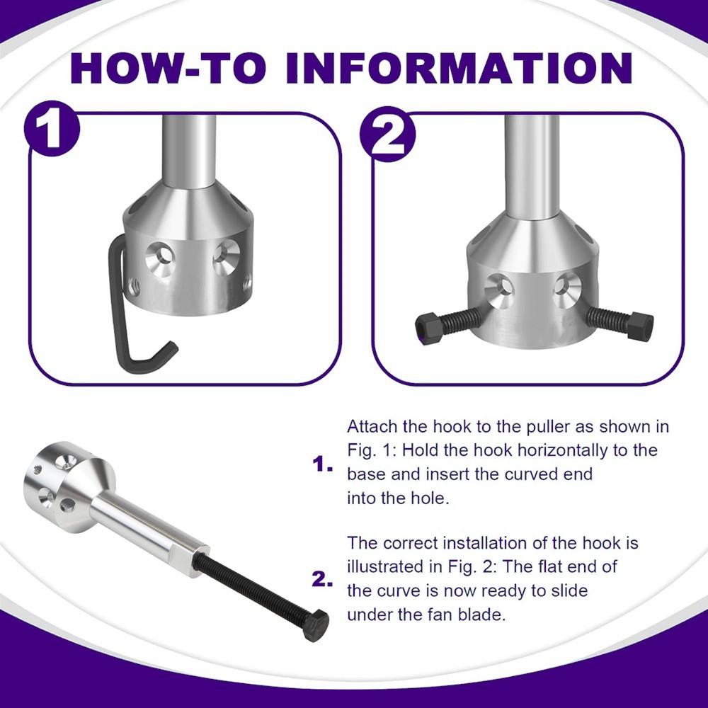 UP-1 Ultimate Hub Fan Blade Blower Wheel Puller для 5/8 "ременного привода и 1/2" или меньше валов двигателя с прямым приводом, алюминий