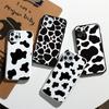 White Black Cow Symbol Print Pattern Silicone Phone Case For iPhone 12 11 13Pro 6 6s 7 8 Plus 5 5S SE 2020 X XR XS Max TPU Cover