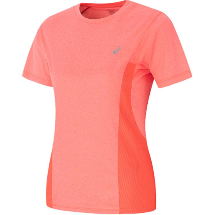 Asics Reflective Logo Running Moisture-Wicking Quick-Dry Short Sleeve T-Shirt Women Tops Red 2012D247-700