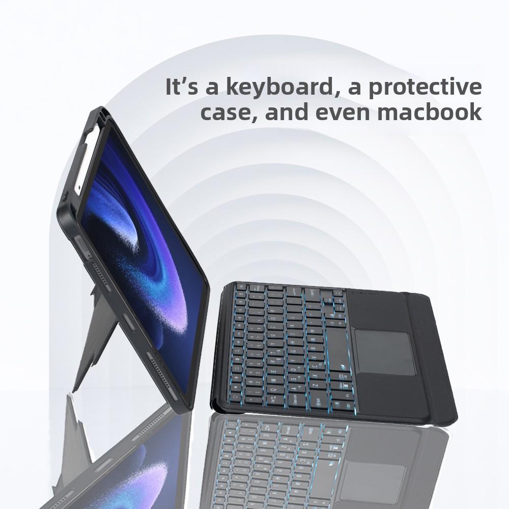 Leather Keyboard Case for Xiaomi Pad 5 6Pro 11 Inch Magnetic Detachable with Touch Control Bluetooth Keyboard