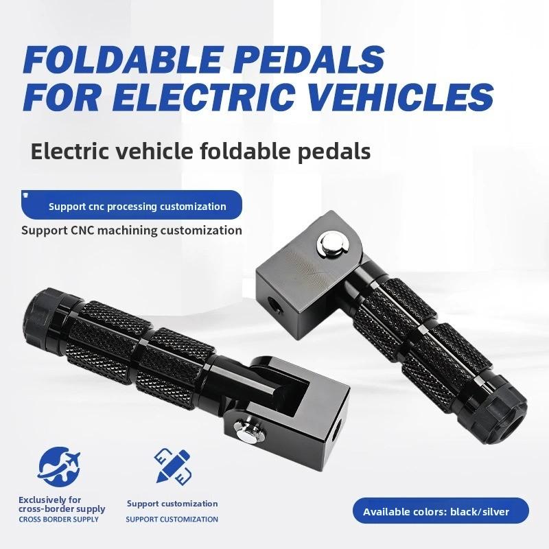 Reposapiés plegables universales CNC para motocicleta y bicicleta eléctrica de aleación de aluminio