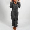 2020 European and American Autumn/Winter Fleece-Lined Hooded Jumpsuit Pajamas for Family