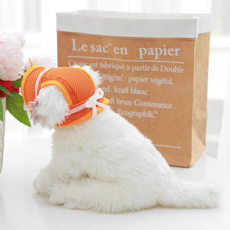Summer New Breathable Sun-Protective Princess-Style Mesh Fabric Pet Hat for Cats & Dogs with Ear Holes Polyester in Stock