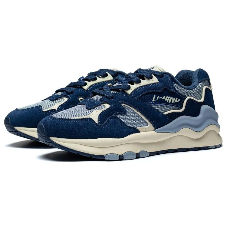 Li Ning 001 Mountain And Sea Non-Slip Wear-Resistant Low-Top Casual Shoes Men Casual Shoes Blue Gray AZGT007-3