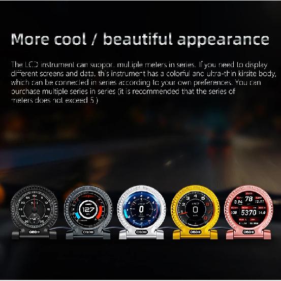 KWHUD HUD OBD2 Проекционный дисплей Цифровой спидометр RPM Часы Температура воды/масла для Smart Fortwo 453 451 450 2008-2024