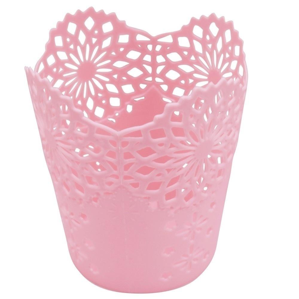 Корзины для хранения Кружевные Ажурные Настольная Мусорная Корзина Подставка для Карандашей Органайзер для Стола для Офиса Школы Дома