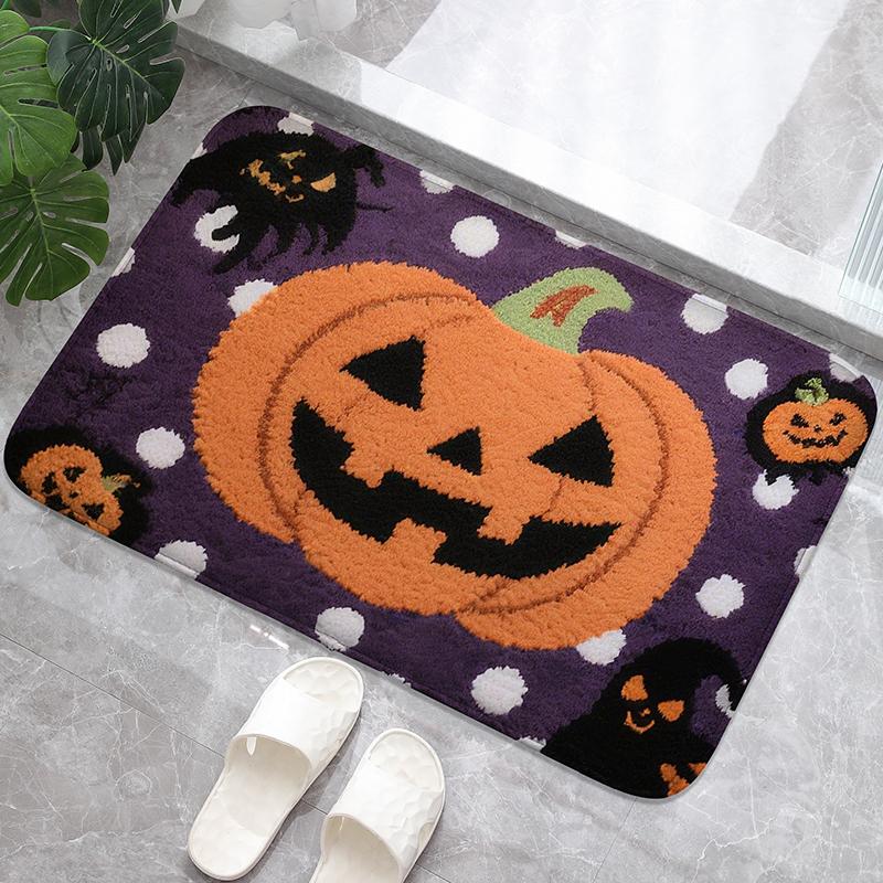 A Pair of Bat Bathroom Anti Slip Floor Mats, Washbasin Absorbent Foot Mats, Shower Room Small Carpet, Bathroom Door Mat