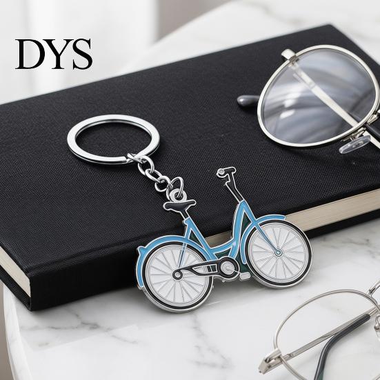 Key Chain Vintage Bicycle Keychain - Zinc Alloy Mini Bike with Retro Drip Painting, Artistic Cycling Gift for Keys & Backpacks Sports Accessory