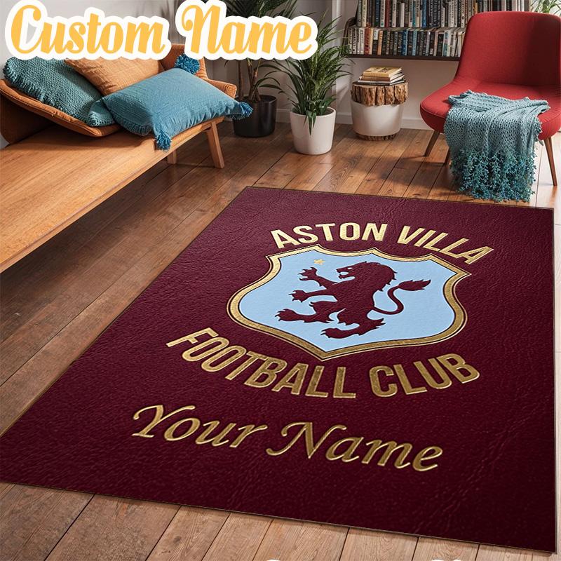 Custom Name Aston Villa Pride Rug Office Rug Chair Mat Non Slip Carpet Rugs for Bedrooms Dining Room Living Room Home Decor gifts