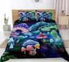 Wild Mushroom Duvet Cover Set Burgundy Plant Bedding Set Comforter Soft Polyester King Queen Size With Pillowcase