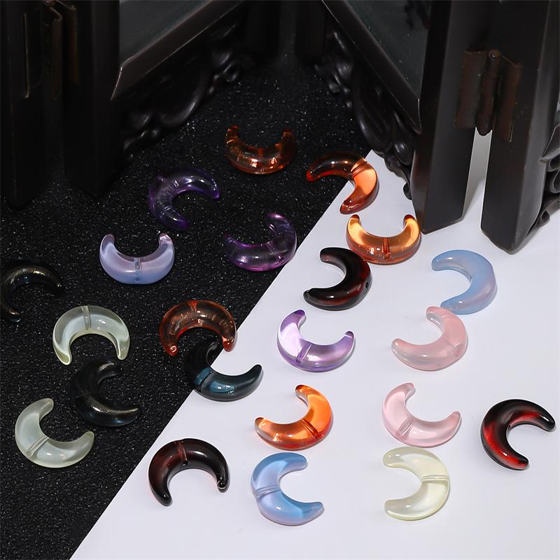 Разноцветные стеклянные бусины в форме полумесяца 15х12мм 10шт. Для изготовления украшений DIY Браслет Ожерелье