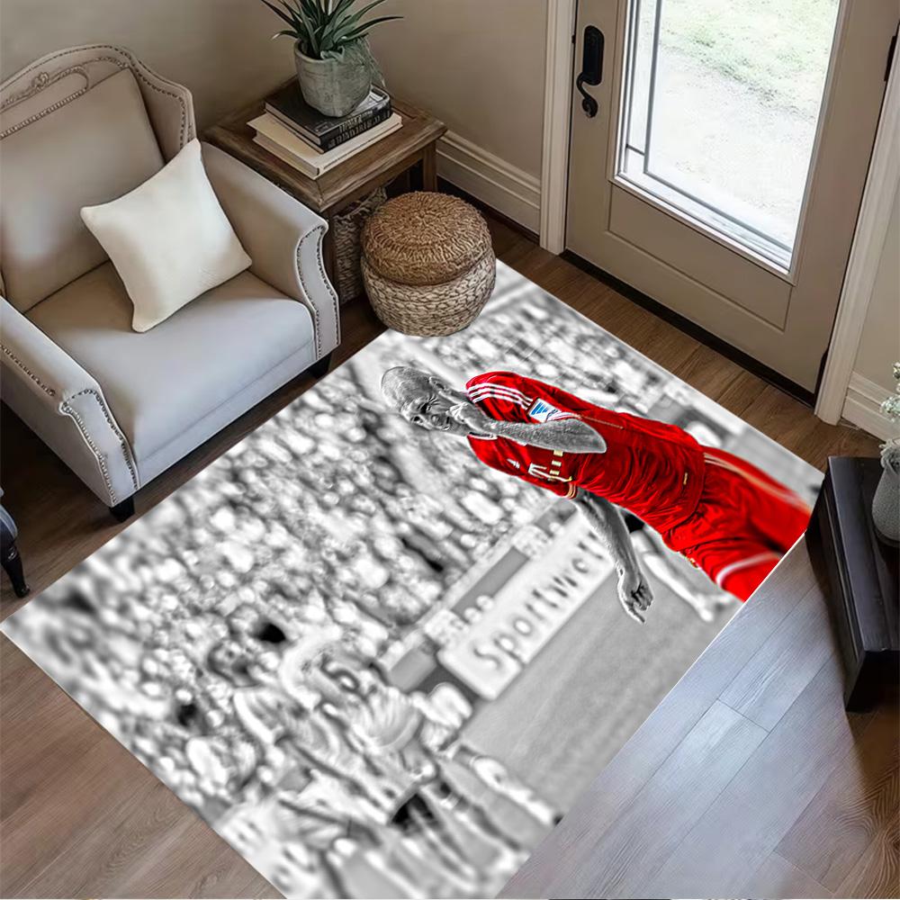 Football Player Action Floor Rug Office Rug Suitable for Foyer Hallway Study room Balcony Antislip Carpet Decorate Offices Best for Christmas