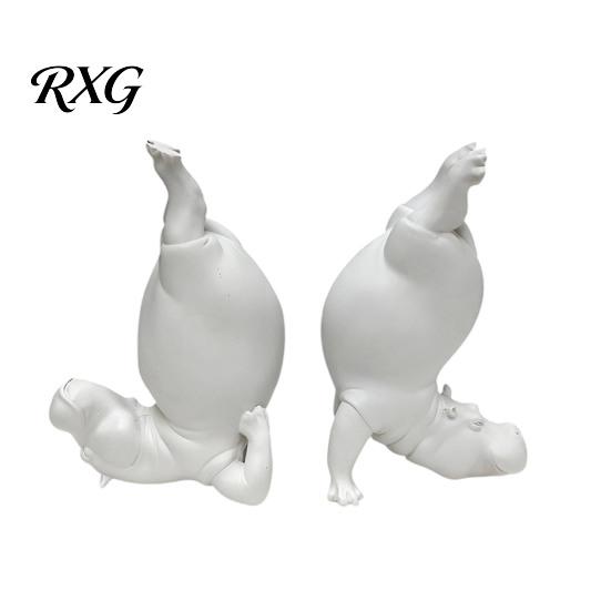 Creative Desk Accessories Clumsy Hippo Bookends, Funny Heavy Resin Acrobatic Bookend Holders, Notebook Stand Animal Themed Home Decor for Farmhouse