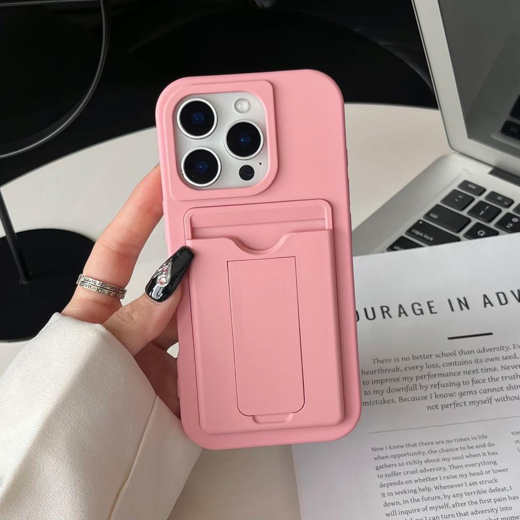 Держатель для карт подходит для чехлов для телефонов Apple 16pm с вставкой для карт, с IP14/15, с полным покрытием с эффектом кожи и противоударным защитным чехлом