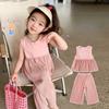 Girls Fashion Set Summer Children's Casual Sundress Wide-leg Pants Two-piece Set