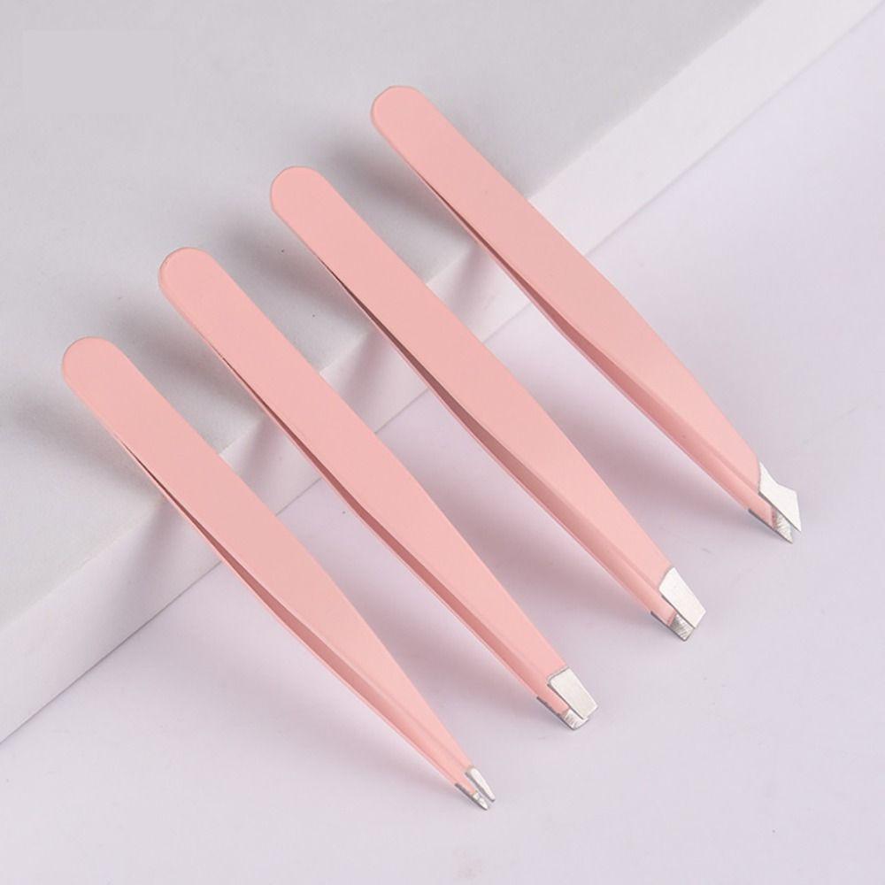 4 Piece Eyebrow Hair Pluckers Stick False Eyelashes Eyebrow Trimming Clip Beauty Tools Tweezers Set